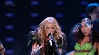 Miley Cyrus performing on Britains Got Talent