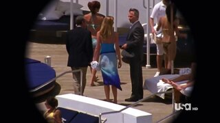 Tricia Helfer in bathing suit from Burn Notice
