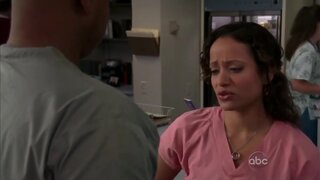 Judy Reyes Tongue and Cleavage on Scrubs 8x17