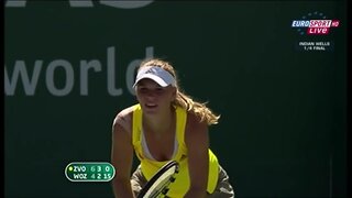 Caroline Wozniacki Upskirt playing tennis at Indian Wells 2009