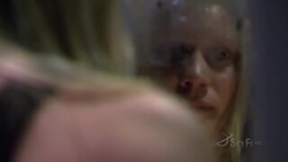 Katee Sackhoff Side Boobage while Showering in Battlestar Galactica S04E17
