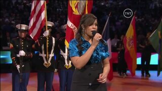 Jordin Sparks singing anthem at 2009 NBA All-Star Game