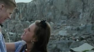 Jill Halfpenny getting banged on rocks in The Lakes