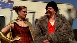 Emily Deschanel in Hot Outfit and Great Cleavage on Bones