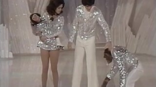 Marie Osmond in micro-skirt and panties on ice