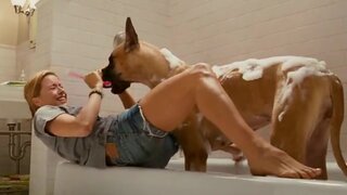 Tea Leoni Upskirt while washing dog in Ghost Town