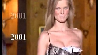 Eva Herzigova catwalk Nipple and Tit slip