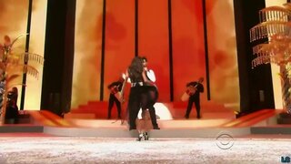 Noemie Lenoir on the runway at the Victorias Secret Fashion Show 2008