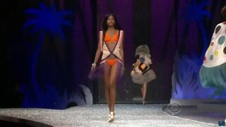 Arlenis Sosa Pena on the runway at the Victorias Secret Fashion Show 2008