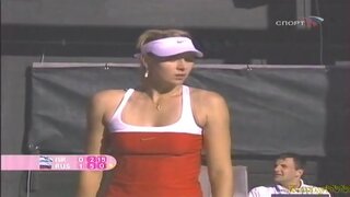 Maria Sharapova playing in Fed Cup 2008