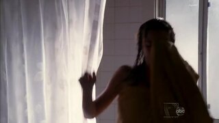 Emily VanCamp in shower and Cleavage on Brothers And Sisters s03e07