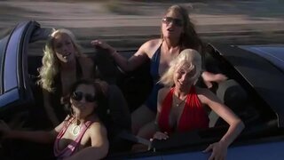 Cassie Young, Katie Morgan, Shay Jordan and Vanessa Motto Topless in car from Entourage S05E05