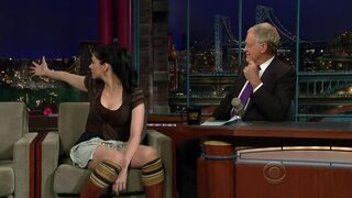 Sarah Silverman great Cleavage and legs on Letterman