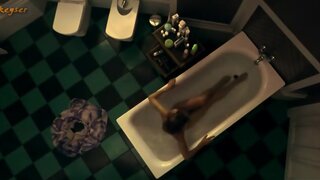Victoria Abril Completely Nude in bathtub from Oscar: The Color of Destiny