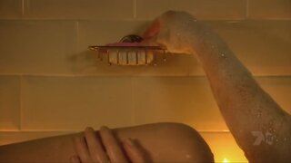 Rebecca Gibney in bathtub from Packed To The Rafters