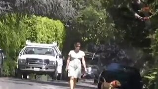 Jessica Biel Walking Her Dog paparazzi video