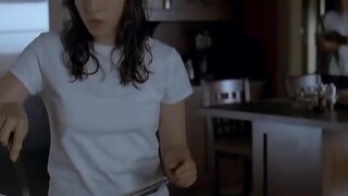 Olivia Thirlby showering and looking at her bare self in the mirror but not showing much