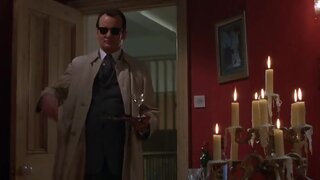 Joanne Whalley Cleavage in Maids outfit in The Man Who Knew Too Little