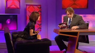 Eva Longoria visiting Jonathan Ross and sitting on his lap