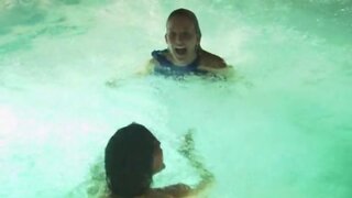 Katherine Moennig and Laurel Holloman Topless in pool on the L Word S05E05