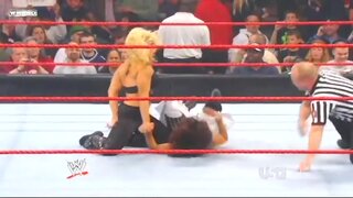 Mickie James partially pantsed in match from WWE Raw