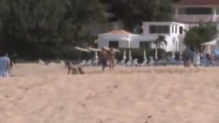 Nicollette Sheridan LQ Amateur Video of Her Strolling on the Beach in a Bikini