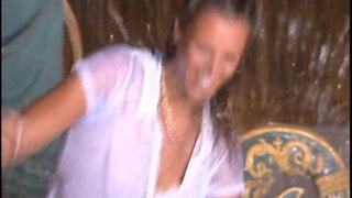 Laure Mamaudau in Wet T-shirt