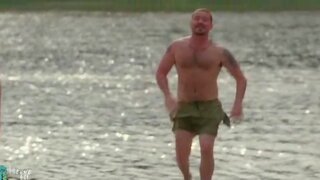 V.J. Benson Topless Sunbathing in Lake Placid 2