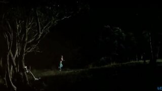 Loren Horsley Topless and running from Eagle Vs Shark