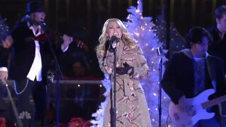 Carrie Underwood performing at Christmas Rockefeller