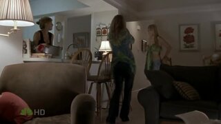 Aimee Teegarden Cleavage and belly on Friday Night Lights S2e6