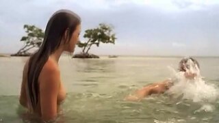 Amber English and Anna Jackson Nude and Kissing in 2-Headed Shark Attack