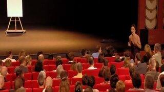 Julie Ferrier exposing her Bare Breasts on stage