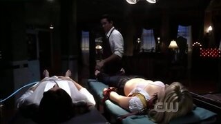 Allison Mack showing Bra on Smallville