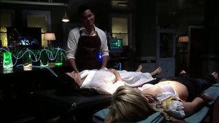 Allison Mack showing Bra on Smallville