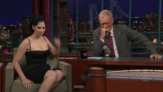 Sarah Silverman in hot dress on the Late Show