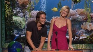 Adrianne Palicki in a pink dress at the Teen Choice Awards