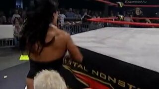 Miss Traci Brooks (TNA) pants pulled down, ass revealed