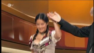 Salma Hayek Cleavage on german show