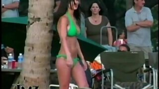 Audrina Patridge Green Bikini Paparazzi Video Big Boobs