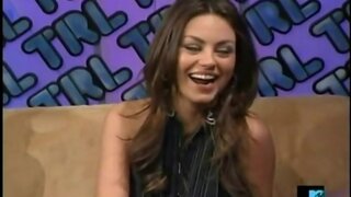 Kristen Bell and Mila Kunis Leg Show on TRL Interview
