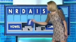 Rachel Riley in very short dress on Countdown