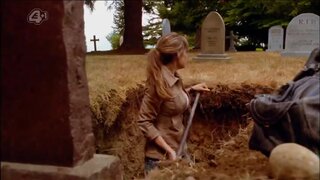 Erica Durance Cleavage and Rear View on Smallville