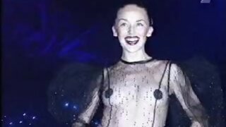 Kylie Minogue in See Thru dress