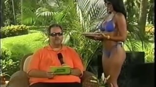 Vida Guerra in Blue Thong Bikini on El Gordo Show