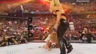 Trish Stratus getting felt down by Mickie James