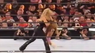 Trish Stratus getting felt down by Mickie James