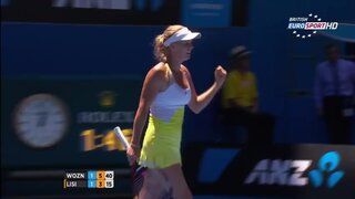 Caroline Wozniacki Cleavage and Bounce at WTA