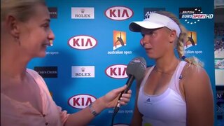 Caroline Wozniacki Cleavage and Bounce at WTA