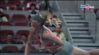 Maria Sharapova Downtop and Upskirt at WTA